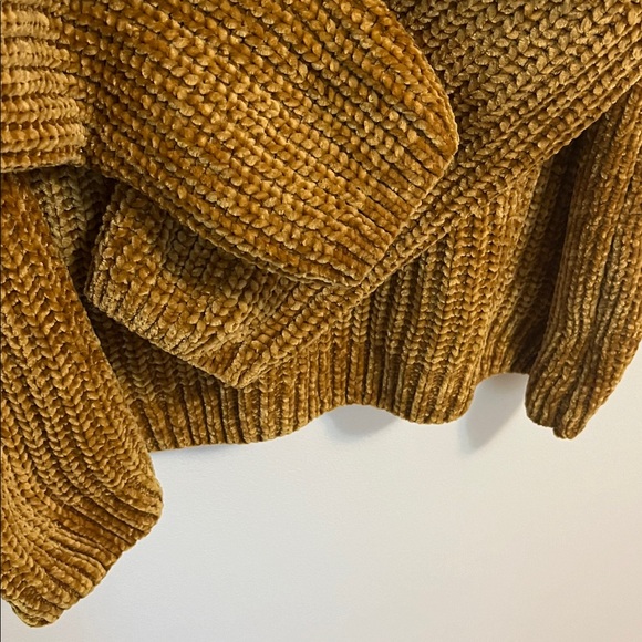 a new day chunky knit sweater top XL gold mustard V neckline pullover cozy soft - Picture 6 of 11